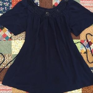 Motherhood Maternity| Empire Waist Navy Blouse| Sm